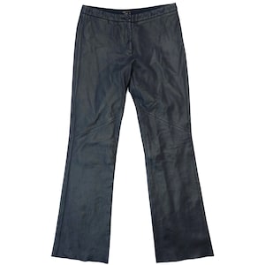 Vintage 00's BCBGMAXAZRIA Black Leather Flare Pants Women's 6