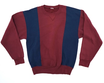 Vintage 90s Russell Athletic Color Block Crewneck Pullover Sweatshirt