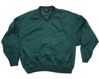 Vintage 90s Nike Navy Blue Nylon V Neck Pullover Windbreaker