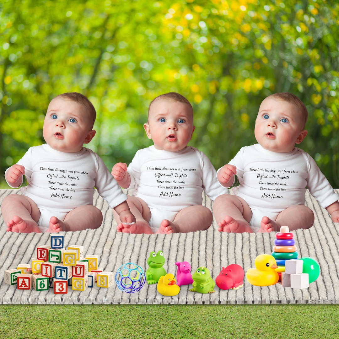 Personalised Gift for Triplets Triplets Baby Announcement Etsy UK