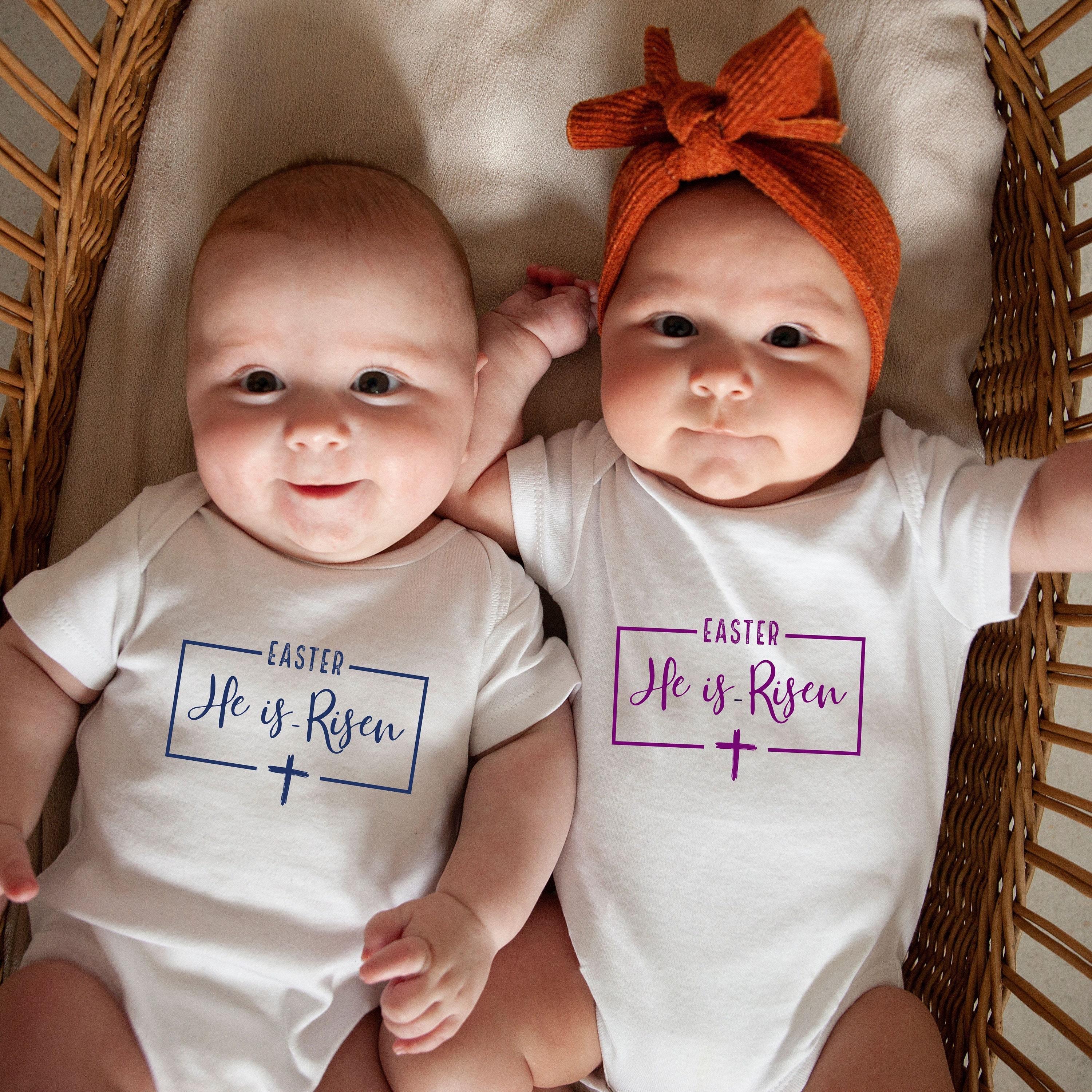 Baby boy and girl matching easter outfits sale