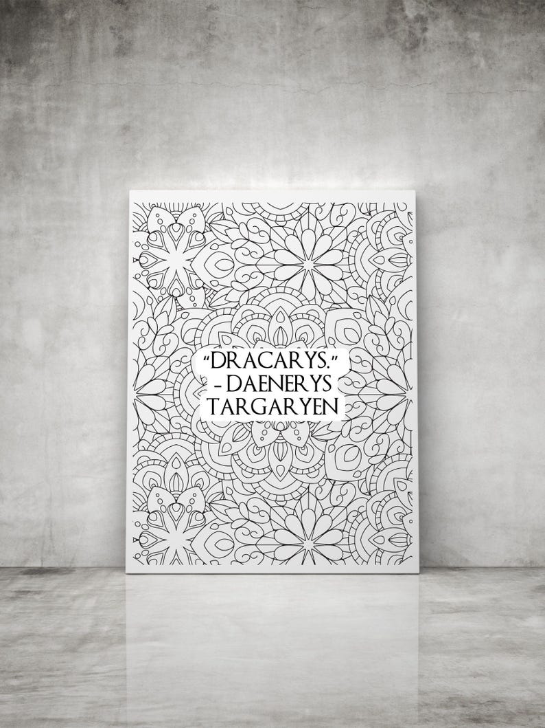 Game of Thrones Poster Famous Popular Quotes Coloring Poster Size Gift