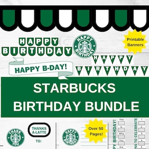 Kaffee-Geburtstags-Partydekoration, Kaffee-Banner, Geburtstagsbanner mit Cafe-Kaffeeliebhabern, Kaffee, Party Decor Bundle