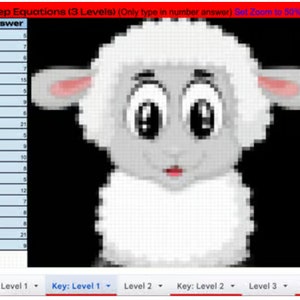 Pixel Art: Solving 1-step Equations Google Sheets Digital Resource Math ...