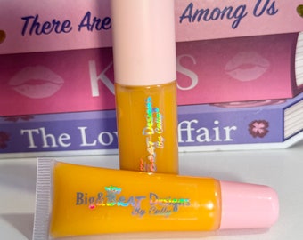 Orange pineapple flavor lip gloss shiney glossy tubes handmade formula gloss moisturizing soft lip oil 10ml sweet decorated cosmetic product