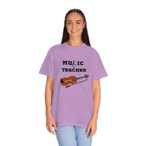 Unisex Garment-Dyed T-shirt, Teacher, School, Music, Violin, Gift, Parent, Student, musical