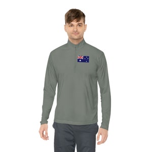 Unisex Quarter-Zip Pullover, Sportswear, Sports, Athlete, Australia, Aussie, Australia Flag, Red, White, Blue, Gift