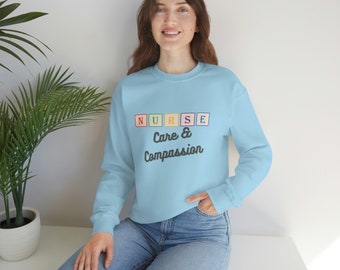 Unisex Heavy Blend Crewneck Sweatshirt, Nurse, hospital, care, compassion, Gift