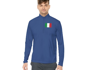 Unisex Quarter-Zip Pullover, Sportswear, Italy, Italian Flag, Italia, Italian, sports, Gift, Green, Red