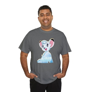 Tee-shirt unisexe en coton lourd, Kimba le lion blanc, Afrique, Jungle, vintage, Dessin animé, Enfant, Cadeau