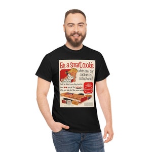 T Shirt, Nabisco Vintage Advertisement, Be a Smart Cookie, Gift, Oreo, Cookies, National Biscuit Company