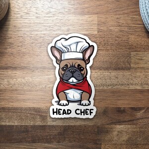 Bulldog sticker vinyl dog sticker funny sticker for chef dog owners sticker for bulldog owners water resistant vinyl bulldog sticker