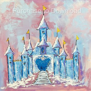 Ice Princess Castle Artwork Instant Digital Download