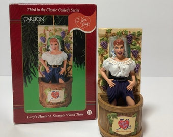 I Love Lucy Ornament Lucy’s Italian Movie Carlton Cards American Greetings Grape Stomping