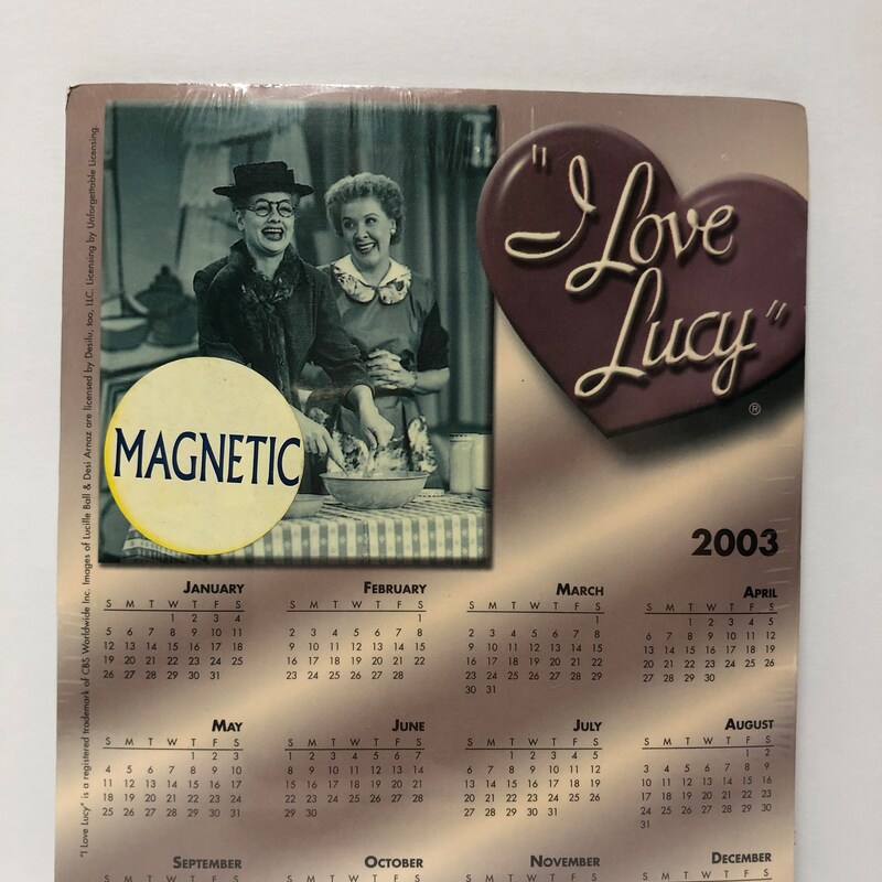 I Love Lucy Calendar Etsy