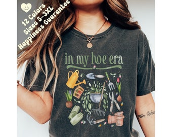 Womens Gardening Tshirt, Funny Plant Tee, Botanical Shirt, Plant Lover, Gift, Hoe Era, Nature Lover, Gardener, Farmer, Comfort Colors