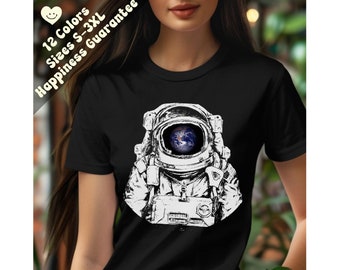 Earth Astronaut Vintage Tshirt, Earthday, Classic Tee, Oversized, Vintage Tshirt, Spring Clothing, NASA Shirt, UFO Fan, Nature Lover