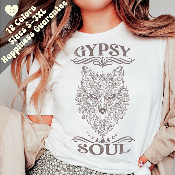 Vintage Hippie Gypsy Tshirt, Boho, Gypsy Soul, Gypsystyle Clothing, Bohemian, Hippie Shirt, Hippie Gift, Hippie Clothes, Free Spirit