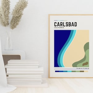Carlsbad Digital Print, Carlsbad Wall Art, Carlsbad Poster, Carlsbad Minimalist Art, Carlsbad Modern Art, California Digital Print