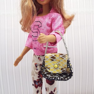 1:6 Scale Real Leather Handbag for Fashion Dolls Ball Jointed Dolls Handmade