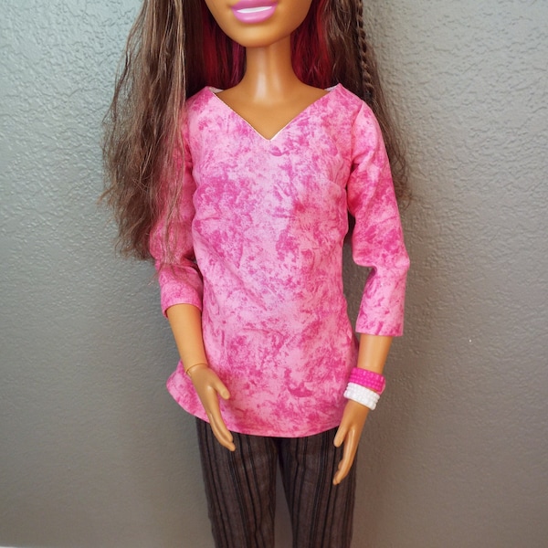 Pink Tunic for 28-inch Best Fashion Friend BFF Fashion Dolls Handmade 1:3 Scale