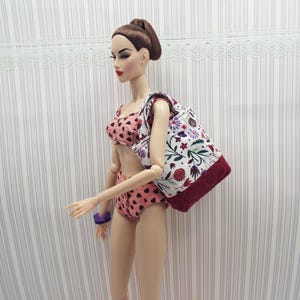 Reversible Tote Bags Handmade for 12&quot; Fashion Dolls 1/6 Scale