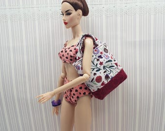Bolsos reversibles hechos a mano para muñecas de moda de 12" a escala 1/6