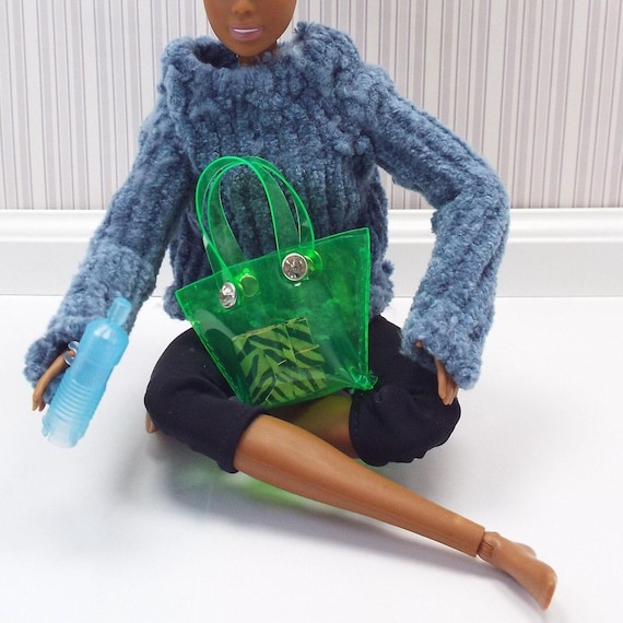 Bolso de mano en miniatura a escala 1:6, hecho a mano para muñecas