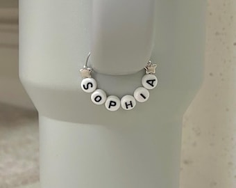 Tumbler Name Charm Stanley Accessories Tumbler Handle Charm Personalized Tag Stanley Cup Custom Personalized Gift for Her Water Bottle