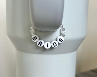 Bride Tumbler Charm, Stanley Cup Charm Tumbler Accessories, Water Bottle Handle Charm, Bridesmaid Proposal Gift, Stanley Quencher Accessory