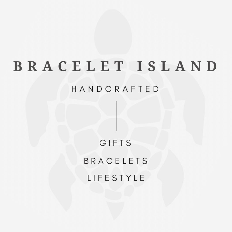May include: A logo for Bracelet Island, featuring a turtle outline in light gray on a white background. The text reads "BRACELET ISLAND" above "HANDCRAFTED", "GIFTS", "BRACELETS", and "LIFESTYLE".