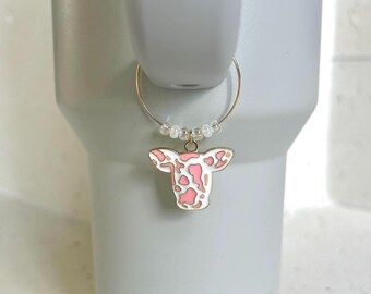 Cow Tumbler Charm, Stanley Cup Charm, Tumbler Accessories, Stanley Handle Charm, Stanley Cup Accessories, Western County Tumbler Charm