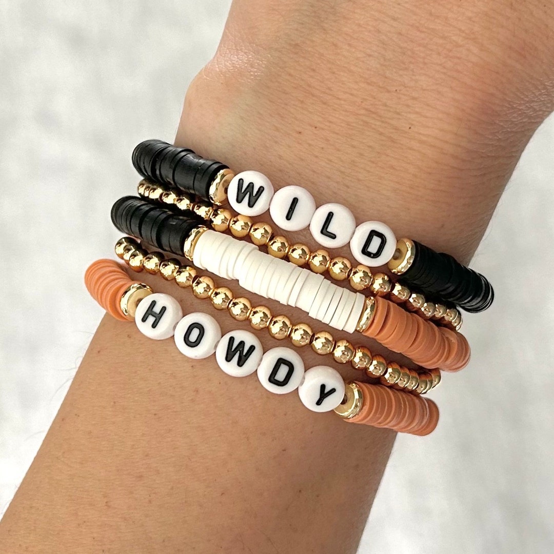 Western Stackable Stretch Bracelets With Charms 7pcs 7pcs Cowgirl Beaded Bracelets - Western Stackable Bracelets With Hat & Boot Charms Western Wear Women