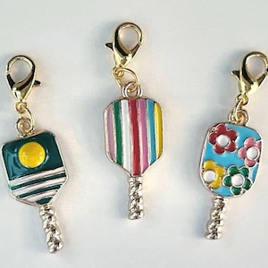 Pickleball Zipper Pulls Surprise Set of 3 / Pickleball Bag Tag / Pickleball Gifts / Pickleball Paddle / Sports Gift / Pickleball Charm
