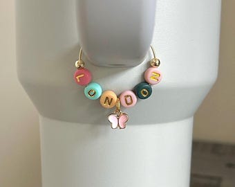 Name Tumbler Charm, Personalized Stanley Cup Charm, Stanley Cup Accessories, Hydrojug Accessories, Custom Water Bottle Handle Accessory