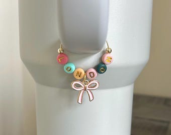 Name Tumbler Charm, Personalized Stanley Cup Charm, Stanley Cup Accessories, Hydrojug Accessories, Custom Water Bottle Handle Accessory