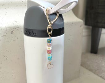Water Bottle Name Charm Tag, Owala Accessories, Personalized Tumbler Tag for Kids, Keychain Accessory, Custom Owala Freesip