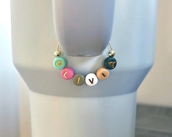 Name Tumbler Charm, Personalized Stanley Cup Charm, Stanley Cup Accessories, Hydrojug Accessories, Custom Water Bottle Handle Accessory