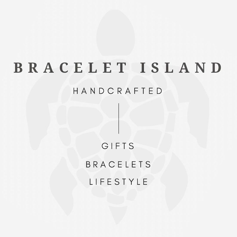 May include: A logo for Bracelet Island, a company that sells handcrafted gifts, bracelets, and lifestyle items. The logo features a stylized turtle with the company name and tagline "Handcrafted" above the turtle and the words "Gifts", "Bracelets", and "Lifestyle" below the turtle.