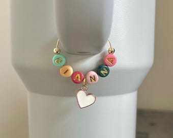 Name Tumbler Charm, Personalized Stanley Cup Charm, Stanley Cup Accessories, Hydrojug Accessories, Custom Water Bottle Handle Accessory