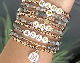 Baby Name Bracelet for New Mom, Baby Shower Gift, Postpartum Mom Gift, Mothers Day Gift, Expecting Mom, Pregnancy Gift, Newborn Gift, Custom