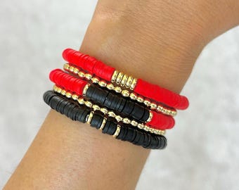 Black and Red Bracelet Jewelry, Game Day Accessories, Gameday Outfit, College Graduation Gift, College Student Merch, University Gear