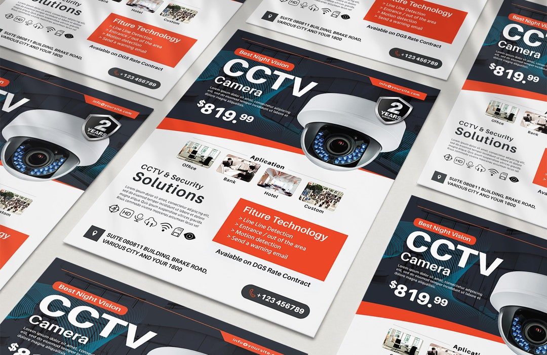 Product Flyer CCTV Product Catalog Promotion Flyer Template Etsy
