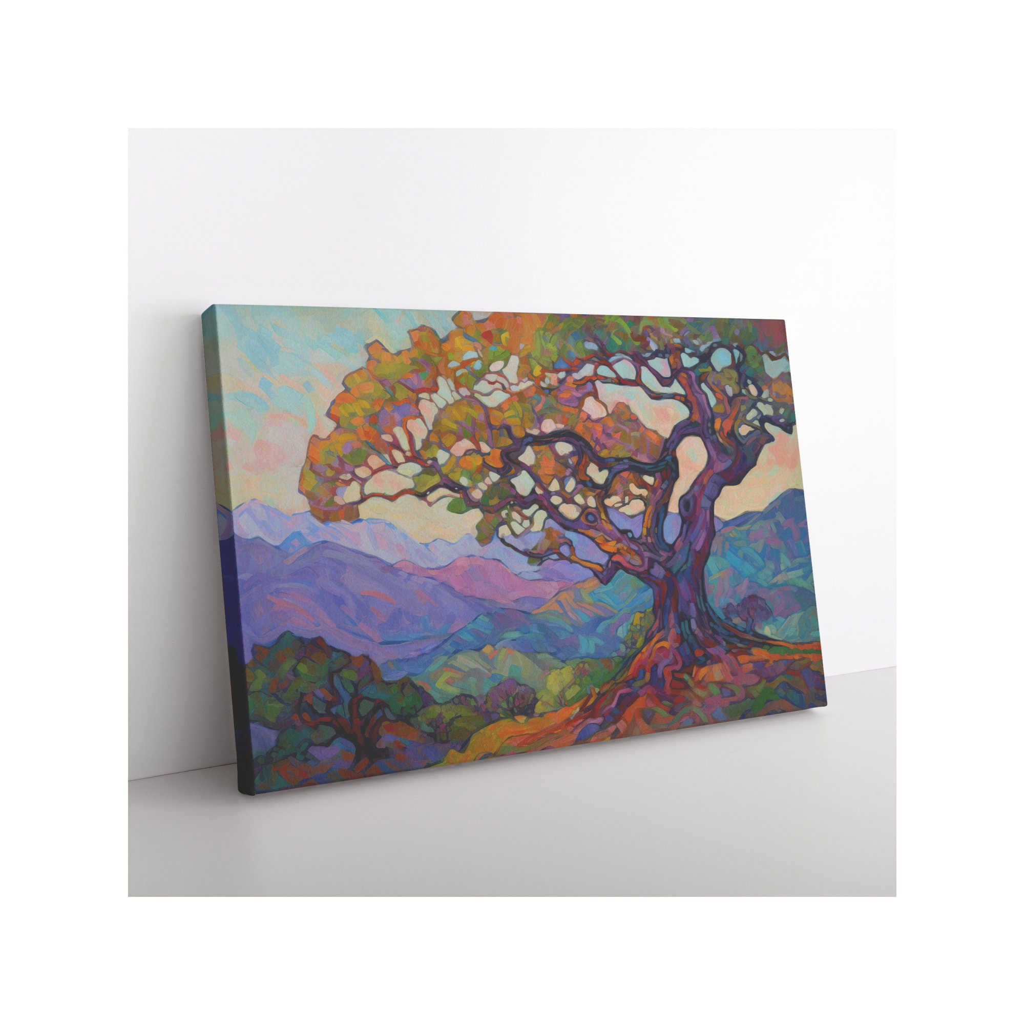 Impressionist Art Oak Tree Western Art Modern Art Print Canvas Etsy