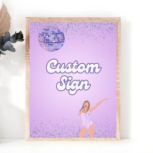 Editable custom Birthday Era Sign  | Taylor Birthday Theme signs | Eras tour Party favor sign | Customizable digital birthday sign