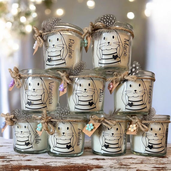 Personalisiertes Ostergeschenk- Osterkerze- Kleinigkeit Ostern- Frühling Deko - Geschenk Kollegen- Mitbringsel Ostern- mit Namen