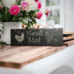 Chicken coop sign- Chicken coop sign- Chickens- Hens- Farm sign- Slate sign with engraving- Chicken coop- Gift for chicken owners