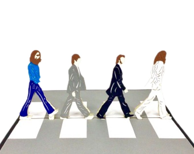 The Beatles Iconic the Abbey Road Zebra Crossing 3D Popup Card Beatles Fan/mother/father/grandma