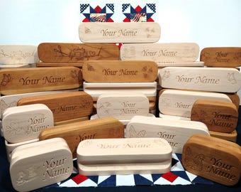Personalized Quilters Clapper - Cherry or Maple in Various Sizes - Heirloom Quality