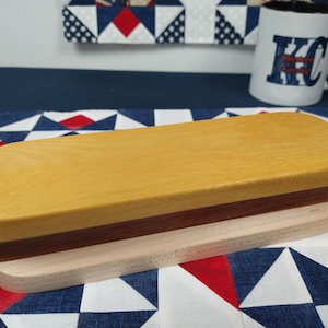 Quilter&#39;s Clapper Yellow Heart with Walnut and Maple Hardwood  8.5 Inches